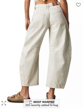 NWT Viral We The Free Good Luck Mid-Rise Barrel Jeans size 26 color Milk